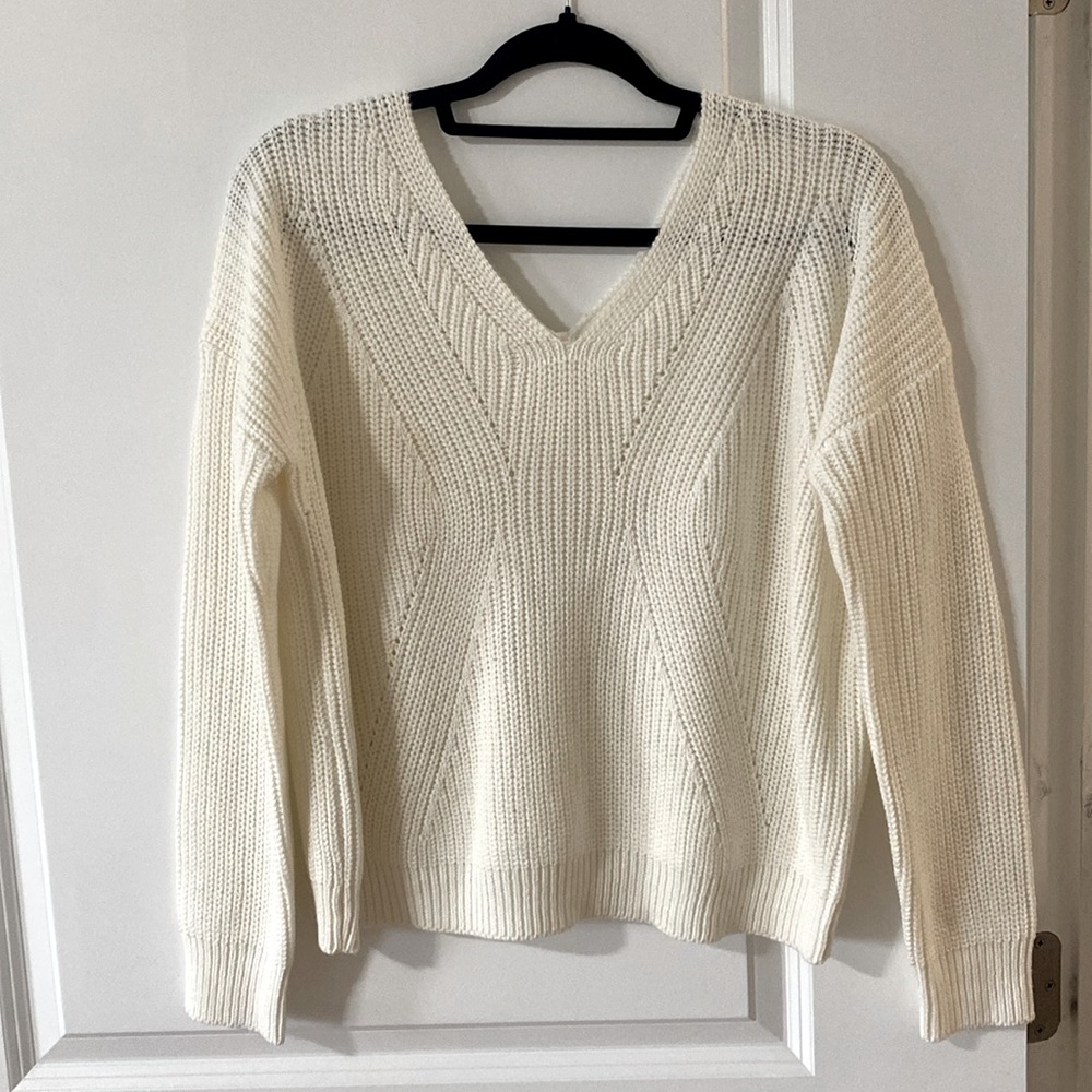 Poof Apparel Sweater, Size L, Cream/Off white color
